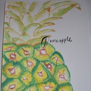 Pineapple watercolor painting